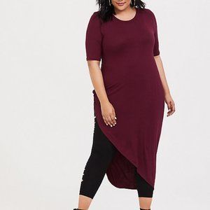 Torrid Burgundy Purple Asymmetric Tunic - Size 5